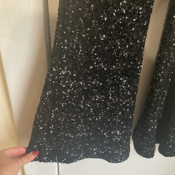 Express super high waisted flare sequin pant size Small - Picture 11 of 13